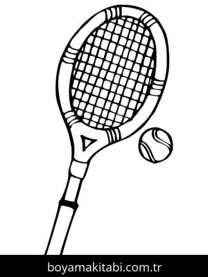 Tenis boyama sayfası – sanatsal çalışma, çocuklar için