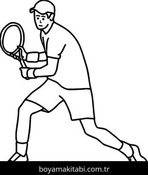 Tenis boyama sayfası – boyama çalışması, yaratıcılığı geliştirir