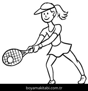 Tenis boyama sayfası – çocuklar için, çizgi film temalı