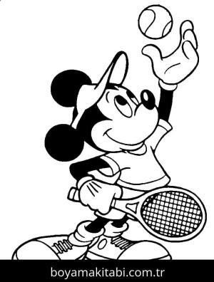 Tenis boyama sayfası – çocuklar için, çizgi film temalı