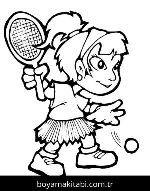 Tenis boyama sayfası – yaratıcılık, eğlenceli etkinlik