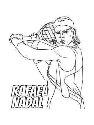 Tenis boyama sayfası,  coloring page, Rafael Nadal Tenis Oynuyor, 