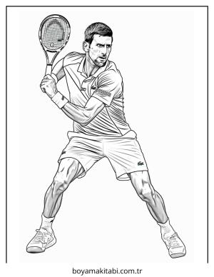 Tenis boyama sayfası – okul öncesi, evde etkinlik