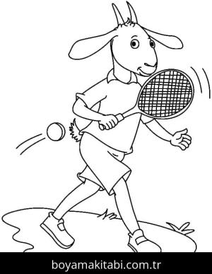 Tenis boyama sayfası – basit çizim, kolay boyama
