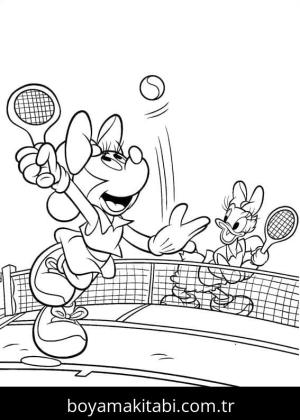 Tenis boyama sayfası – PDF indir, sevimli karakter
