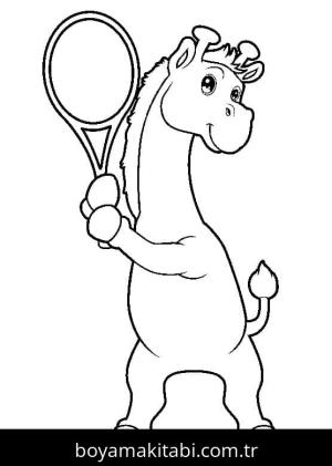 Tenis boyama sayfası – sanatsal çalışma, çocuklar için