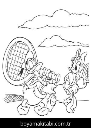 Tenis boyama sayfası – boyama etkinliği, çocuk aktivitesi