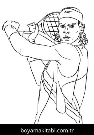 Tenis boyama sayfası – sevimli karakter, sanatsal çalışma