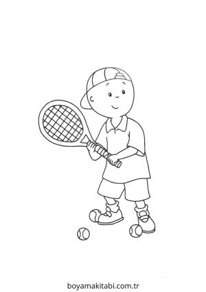 Tenis boyama sayfası – renkli çizimler, okul öncesi