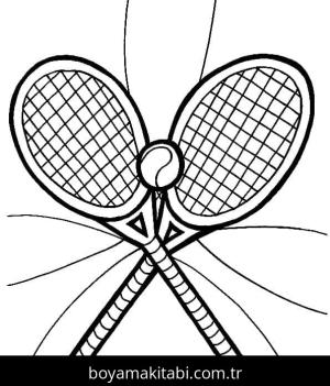 Tenis boyama sayfası – evde etkinlik, ücretsiz yazdır