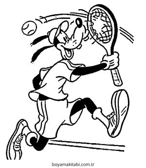 Tenis boyama sayfası – el becerilerini geliştirir, boyama çalışması