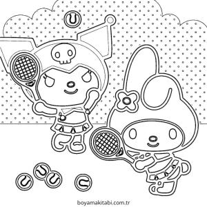 Tenis boyama sayfası – eğlenceli etkinlik, el becerilerini geliştirir