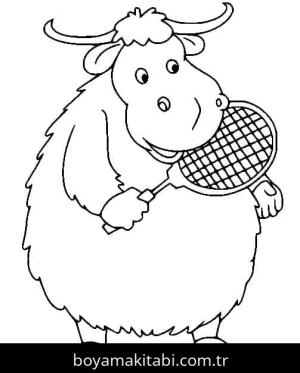 Tenis boyama sayfası – okul öncesi, evde etkinlik
