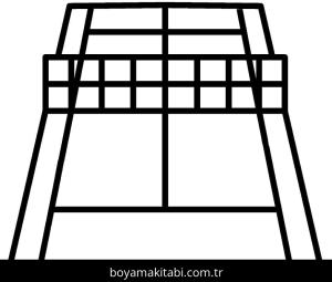 Tenis boyama sayfası – çizgi film temalı, basit çizim