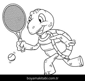 Tenis boyama sayfası – boyama etkinliği, çocuk aktivitesi