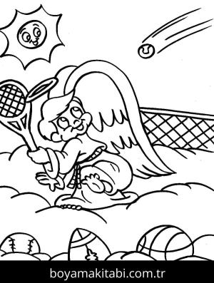 Tenis boyama sayfası – yaratıcılığı geliştirir, keyifli zaman