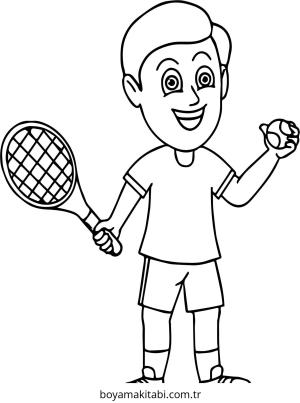Tenis boyama sayfası – ücretsiz yazdır, boyama etkinliği