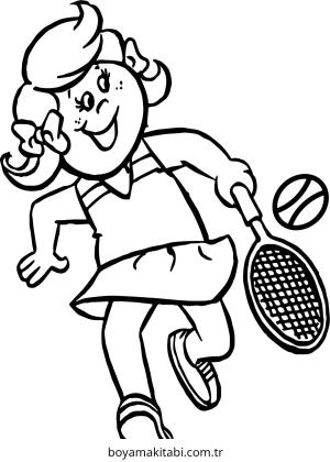 Tenis boyama sayfası – okul öncesi, evde etkinlik