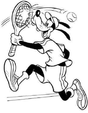 Tenis boyama sayfası,  coloring page, Tenis Oynayan Aptal, 