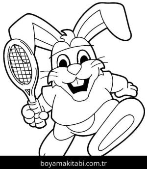 Tenis boyama sayfası – PDF indir, sevimli karakter