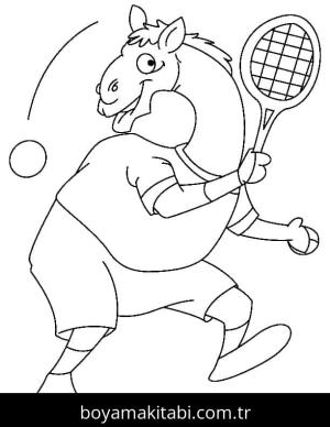 Tenis boyama sayfası – yaratıcılığı geliştirir, keyifli zaman
