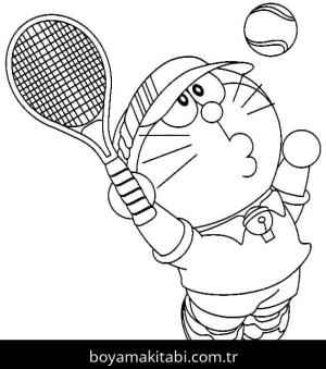 Tenis boyama sayfası – kolay boyama, eğitici aktivite