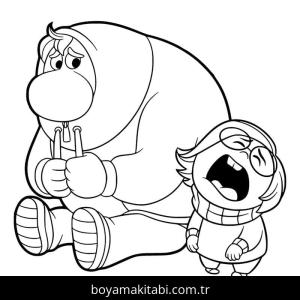 Ters Yüz 2 boyama sayfası – çizgi film temalı, basit çizim