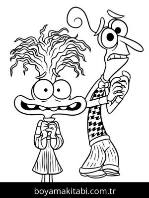 Ters Yüz 2 boyama sayfası – sevimli karakter, sanatsal çalışma