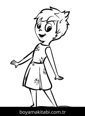 Ters Yüz boyama sayfası – çizgi film temalı, basit çizim