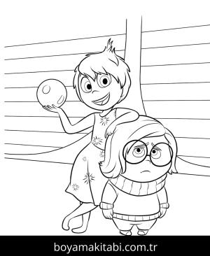 Ters Yüz boyama sayfası – sevimli karakter, sanatsal çalışma