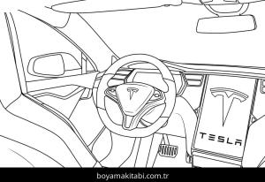 Tesla boyama sayfası – basit çizim, kolay boyama