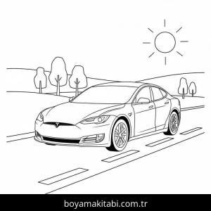 Tesla boyama sayfası – eğlenceli etkinlik, el becerilerini geliştirir
