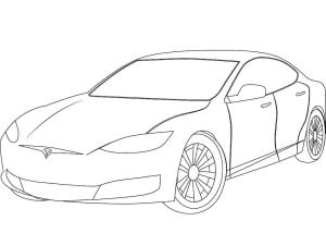 Tesla boyama sayfası,  coloring page, Tesla Model S Yazdır, 