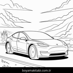 Tesla boyama sayfası – yaratıcılık, eğlenceli etkinlik
