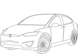 Tesla boyama sayfası,  coloring page, Tesla Model X Baskı, 