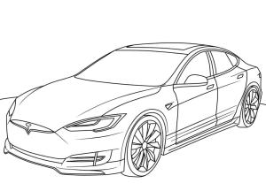 Tesla boyama sayfası,  coloring page, Güzel Tesla Araba, 