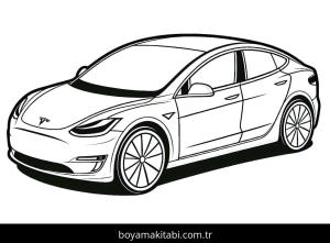 Tesla boyama sayfası – boyama etkinliği, çocuk aktivitesi