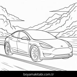 Tesla boyama sayfası – boyama çalışması, yaratıcılığı geliştirir