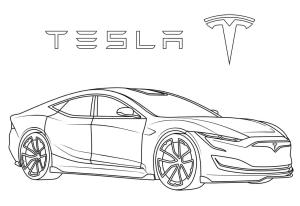 Tesla boyama sayfası,  coloring page, Bir Tesla, 