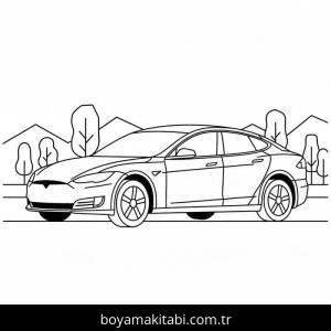 Tesla boyama sayfası – renkli çizimler, okul öncesi