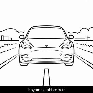 Tesla boyama sayfası – evde etkinlik, ücretsiz yazdır