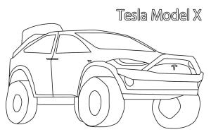 Tesla boyama sayfası,  coloring page, Ücretsiz Tesla Model X, 