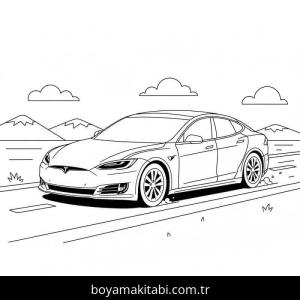 Tesla boyama sayfası – kolay boyama, eğitici aktivite