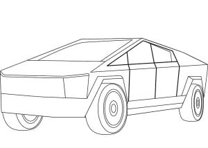 Tesla boyama sayfası,  coloring page, Tesla Cybertruck Ücretsiz, 