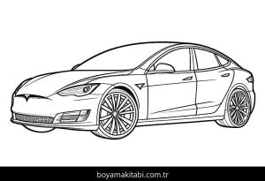 Tesla boyama sayfası – basit çizim, kolay boyama