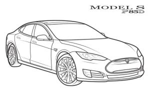 Tesla boyama sayfası,  coloring page, Yazdırılabilir Tesla Model S, 