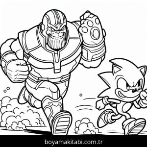 Thanos boyama sayfası – çizgi film temalı, basit çizim