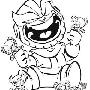 Thanos boyama sayfası,  coloring page, Bebek Thanos Oynuyor, 