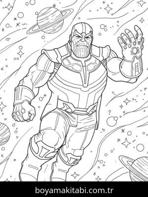 Thanos boyama sayfası – basit çizim, kolay boyama
