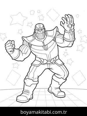 Thanos boyama sayfası – basit çizim, kolay boyama